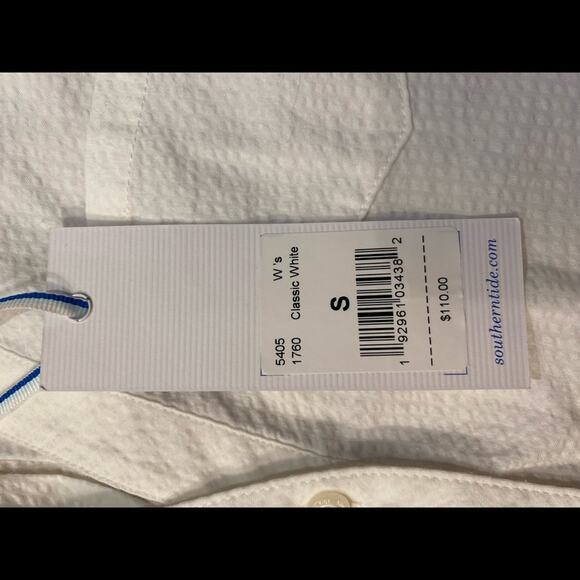 Southern Tides Women's Size Small White Seersucker Tunic Top NWT - Picture 6 of 6